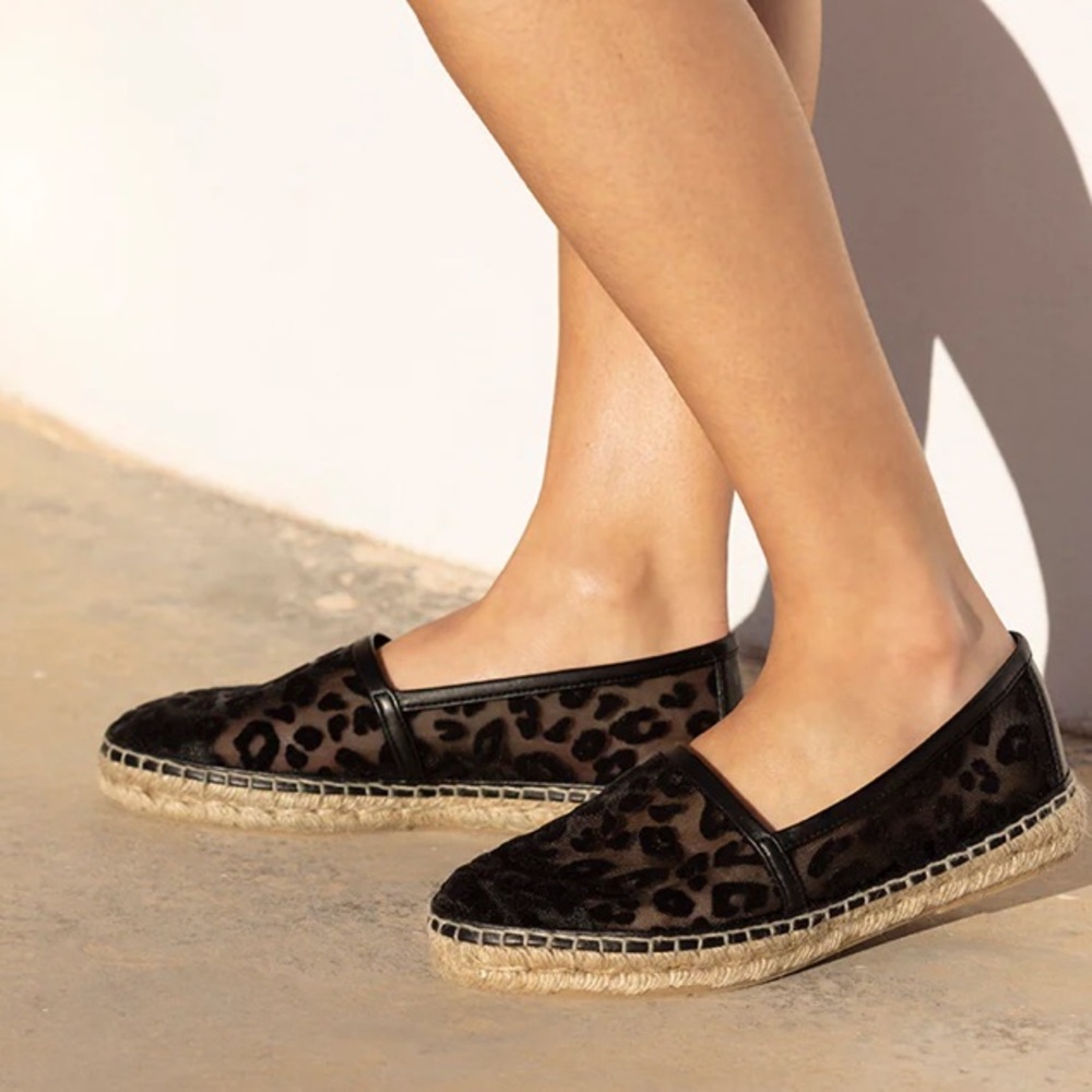 Jon Josef Menorca Espadrille black leopard mesh size 38